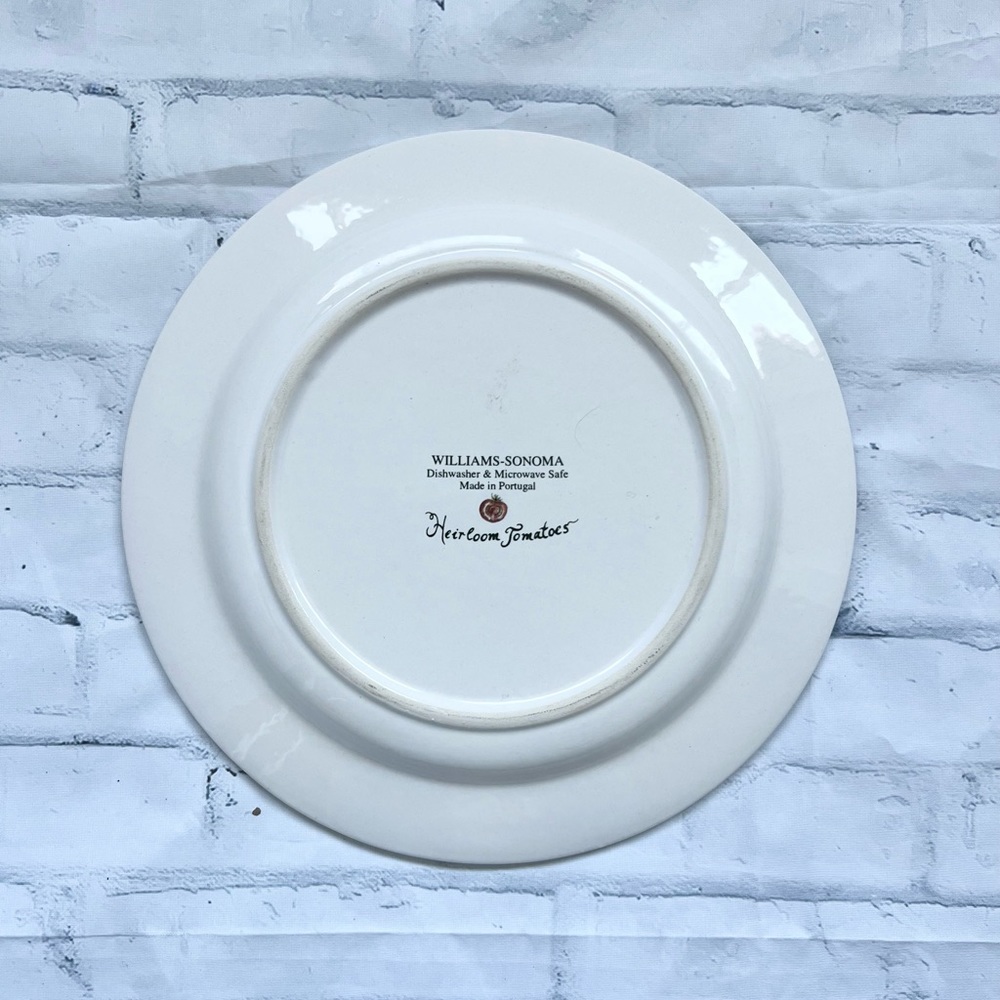 4 WILLIAMS SONOMA HEIRLOOM TOMATOES SALAD PLATES DISCONTINUED 8 3/4" Garden - Picture 9 of 11